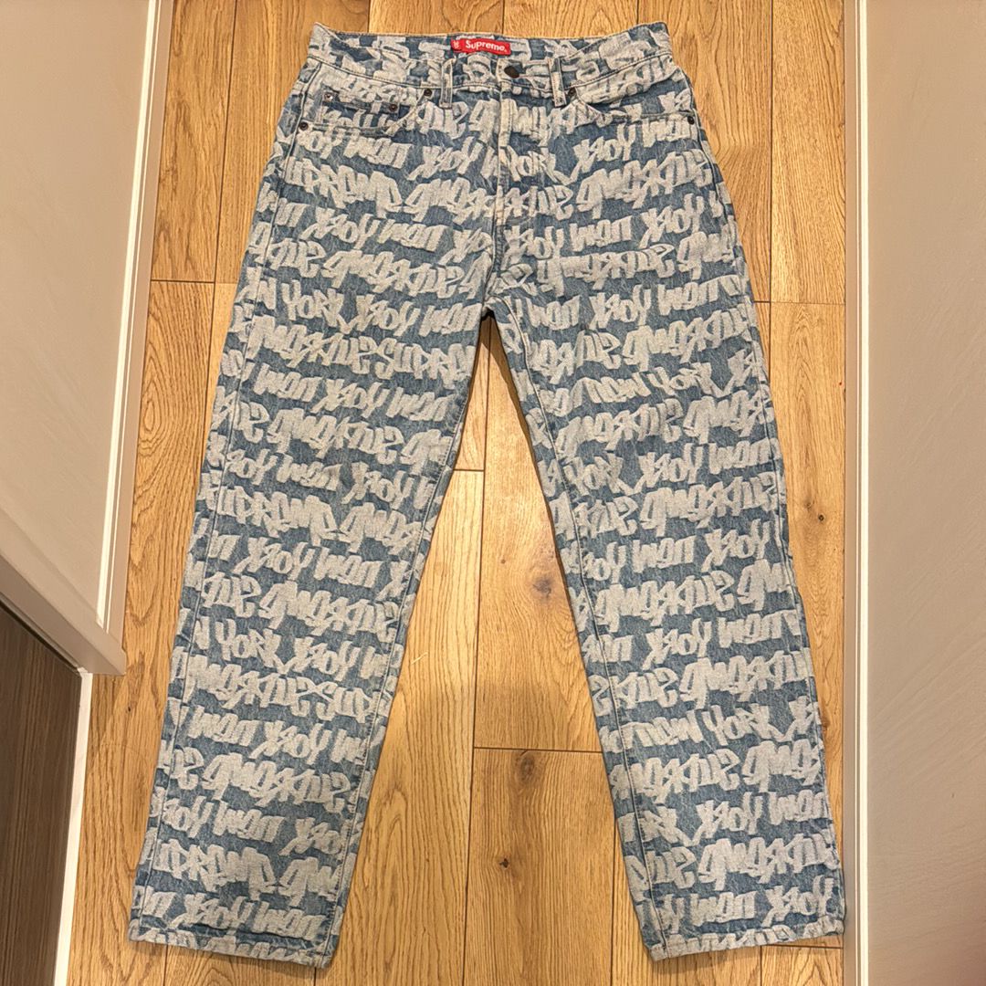 Supreme Fat Tip Jacquard Regular Jean "Blue"