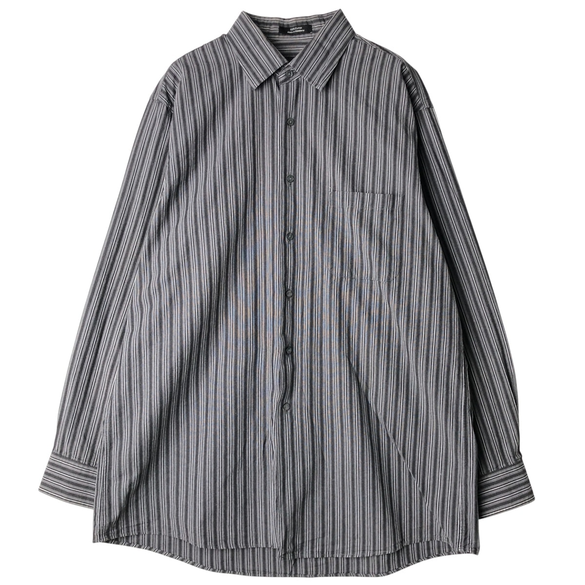 古着 90~00年代 カルバンクライン Calvin klein マルチストライプ 長袖 コットンストライプシャツ メンズL相当 ヴィンテージ/eaa609186