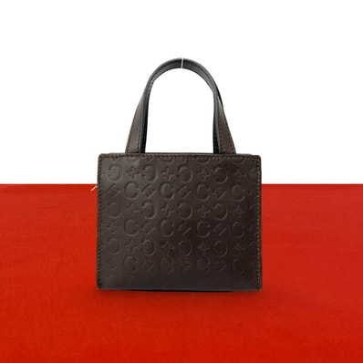 CELINE セリーヌ Cマカダム 柄 レザー ハンドバッグ ブラウン
09435