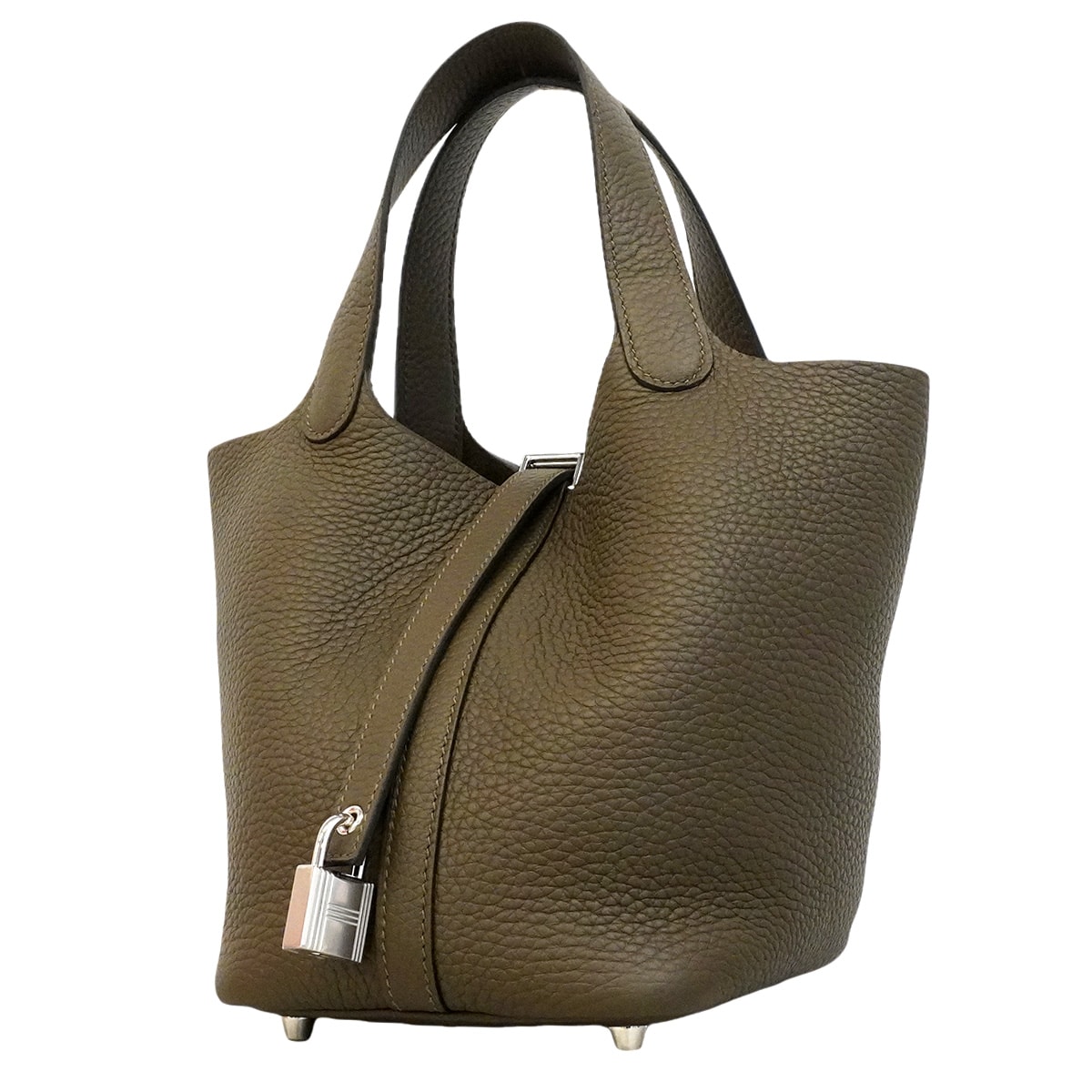 ★最終価格★SALE【6hb0957】エルメス ハンドバッグ ピコタンロックPM トリヨンクレマンス ヴェールヴェロネーズ シルバー金具 G刻印【中古】レディース