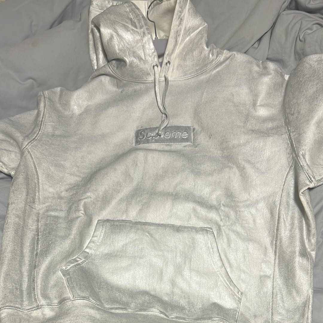 Supreme x MM6 Maison Margiela Foil Box Logo Hooded Sweatshirt "White"