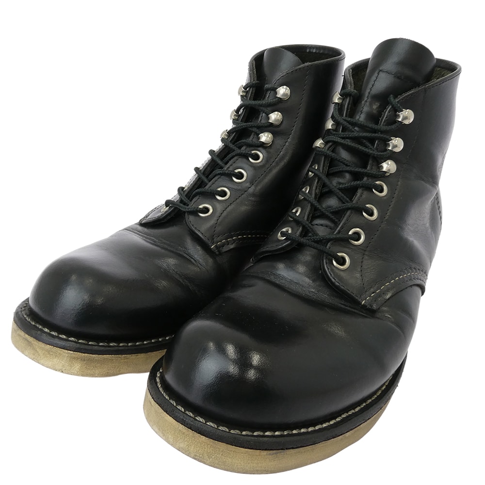 RED WING レッドウィング ブーツ 8165 USA製 2010年製 CLASSIC ROUND 6INCH クラシック ラウンド レザー ブーツ ブラック系 8.5【中古】