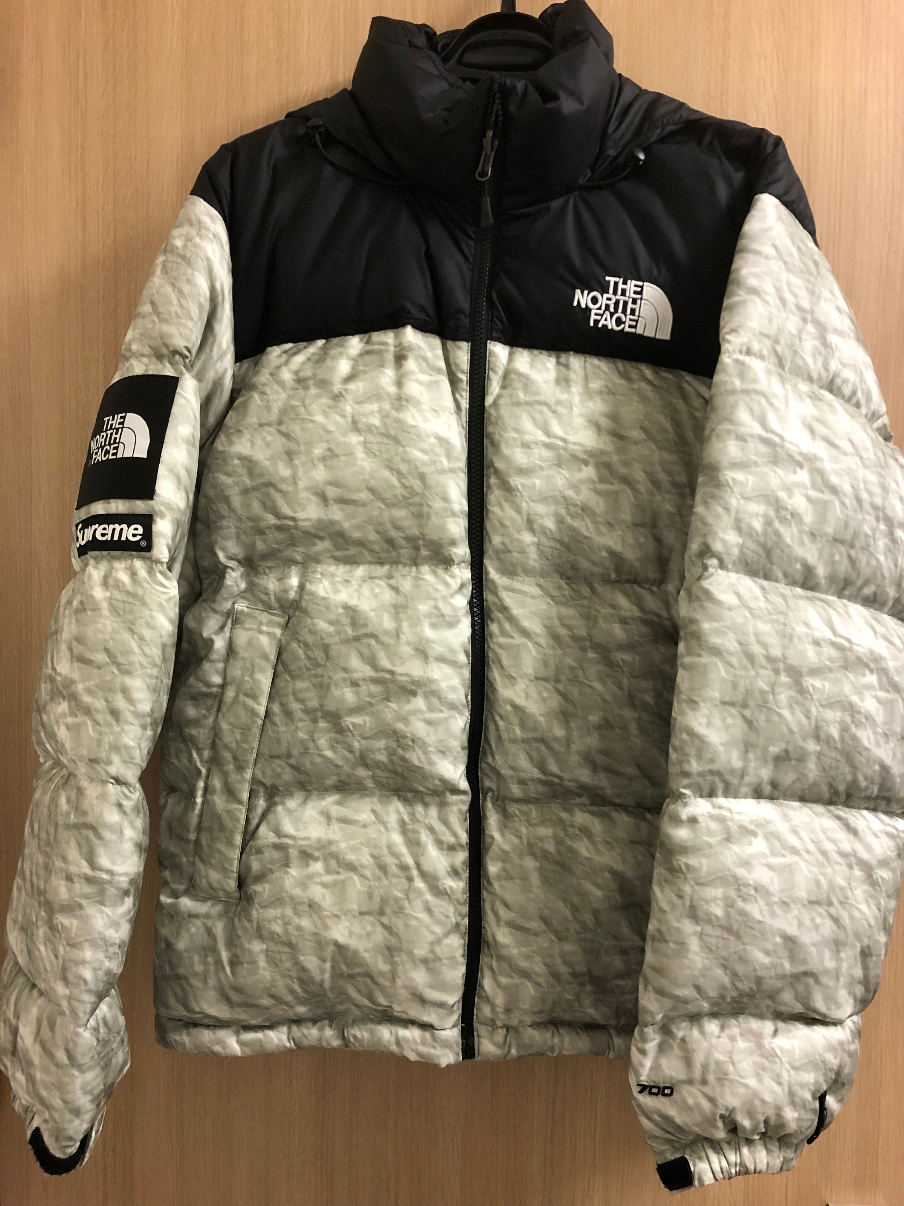 Supreme x The North Face Nuptse Jacket "White Paper Print"