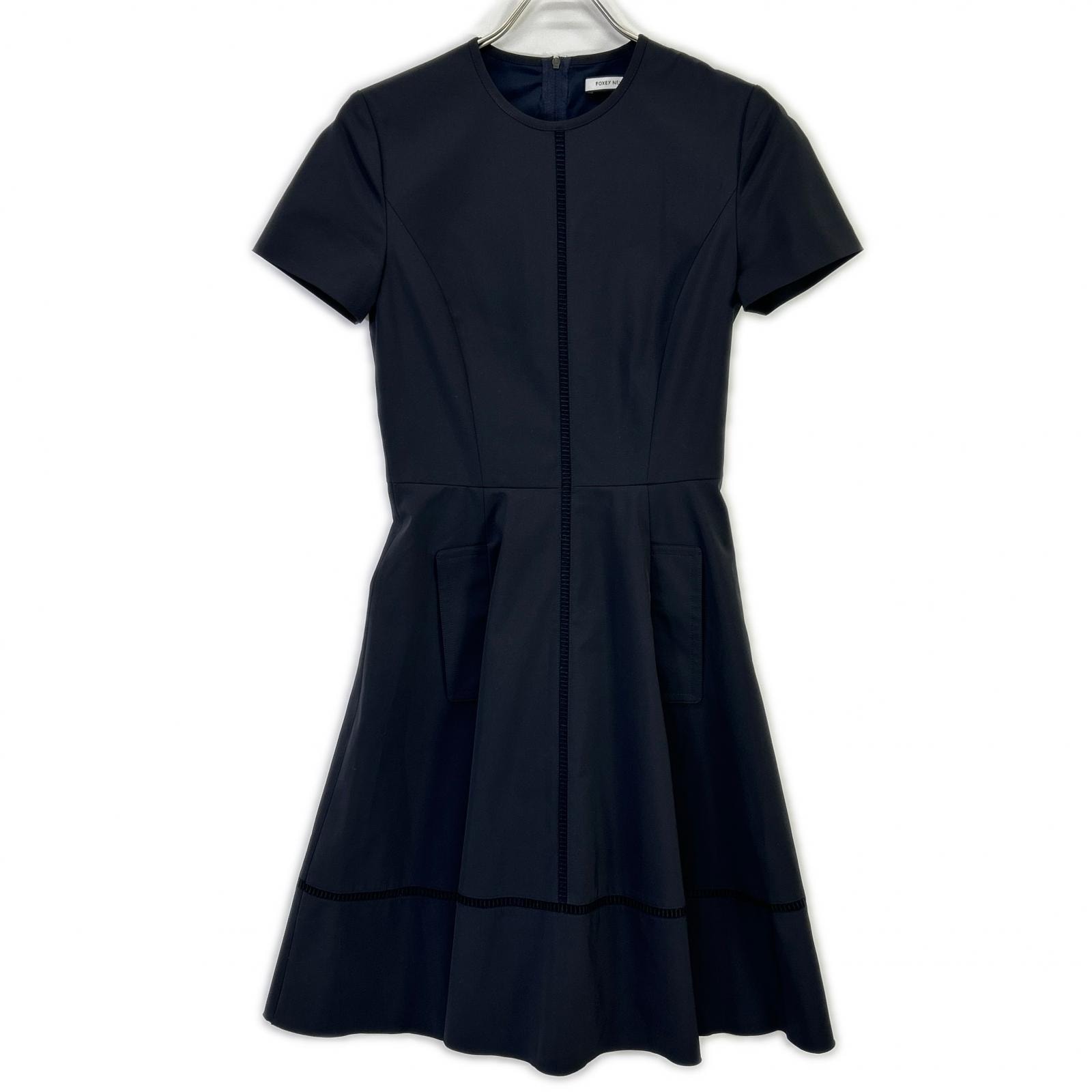 フォクシーニューヨーク 34810 ブラック Fagotting Fit and Fleur Dress 38