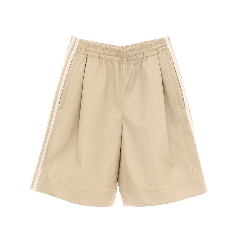 adidas Faux Leather Adicolor Three Stripes Shorts "Wonder Beige"