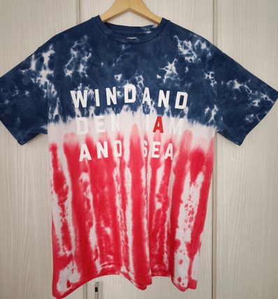 WIND AND SEA x DENHAM Stripe Tye Dye Tee "Tricolore"