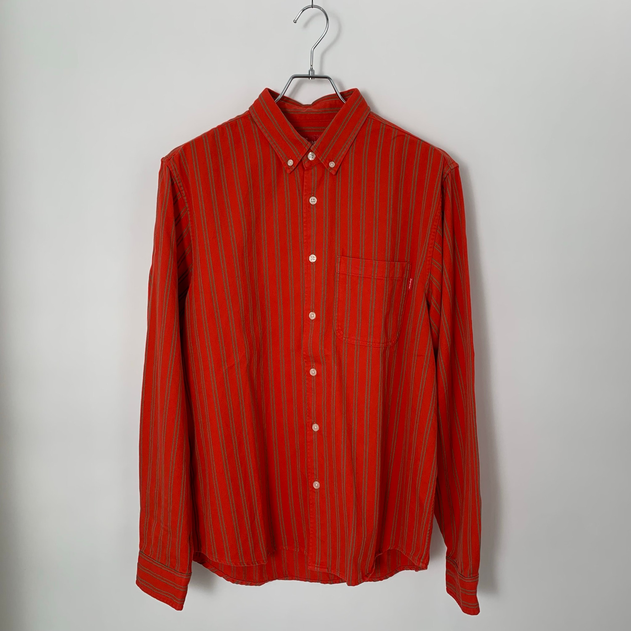 Supreme Stripe Twill Shirt "Orange" (19SS)