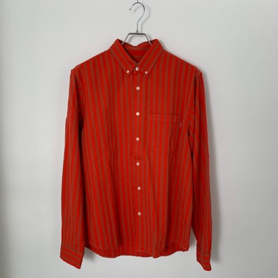 Supreme Stripe Twill Shirt "Orange" (19SS)