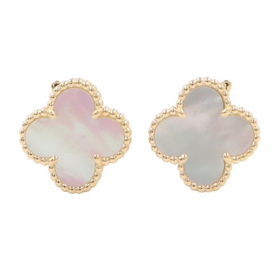 ヴァンクリーフ&アーペル Van Cleef & Arpels ヴィンテージアルハンブラ ピアス マザオブパール ピアス ジュエリー K18(イエローゴールド) マザーオブパール レディース ゴールド系 / ホワイト系 VCARA44100