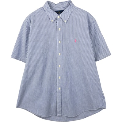 古着 ラルフローレン Ralph Lauren RALPH LAUREN 半袖 ボタンダウン ストライプシャツ メンズXXL相当/eaa660139