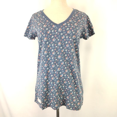 新古品?★限定!UNIQLO +J × Cath Kidston/ユニクロ★コラボ/半袖トップス/Tシャツ【レディースM/紺/navy/花柄】Tops/Shirt◆BJ180-c