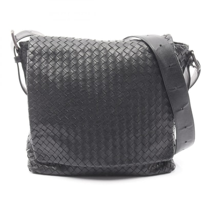 ボッテガヴェネタ BOTTEGA VENETA イントレチャート ショルダーバッグ バッグ レザー メンズ レディース ブラック系 【中古】