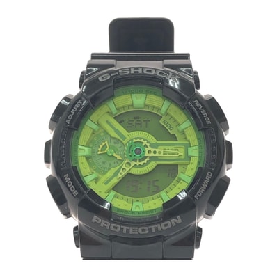 CASIO カシオ メンズ腕時計 クオーツ デジアナウォッチ G-SHOCK クレイジーカラーズ GA-110B ブラック/グリーン