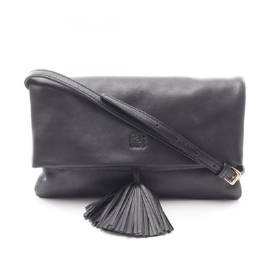 ロエベ LOEWE アナグラム ショルダーバッグ バッグ レザー レディース ブラック系 【中古】