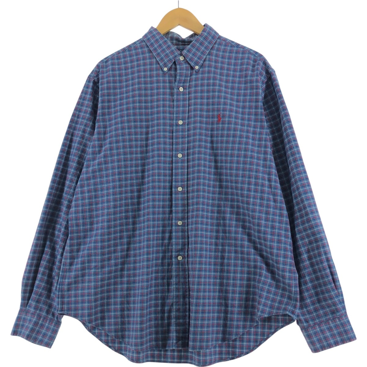 古着 ラルフローレン Ralph Lauren CLASSIC FIT 長袖 ボタンダウンチェックシャツ メンズXL相当/eaa523741