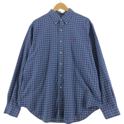 古着 ラルフローレン Ralph Lauren CLASSIC FIT 長袖 ボタンダウンチェックシャツ メンズXL相当/eaa523741