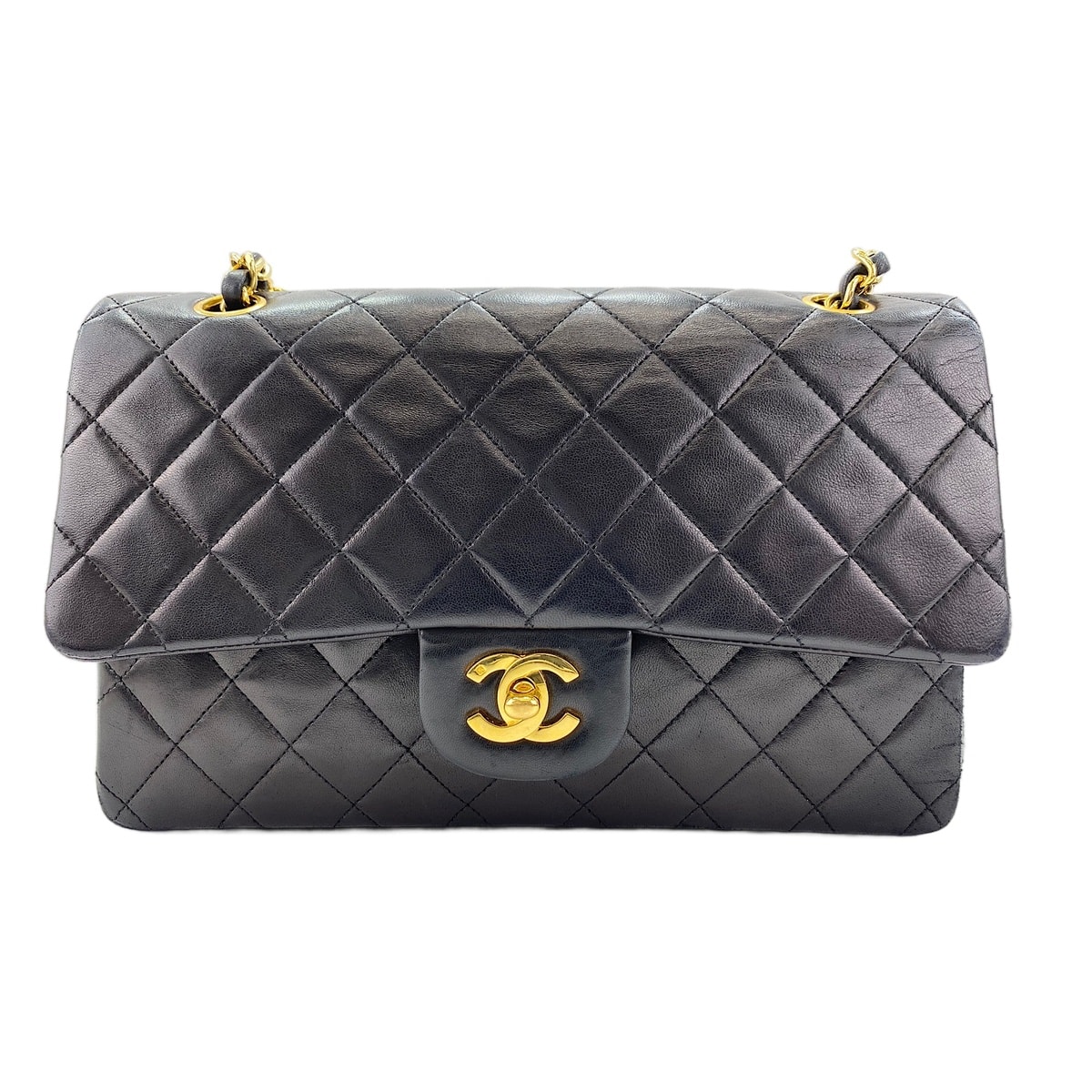 シャネル CHANEL ラムスキン マトラッセ25 ダブルフラップ ショルダーバッグ【中古】