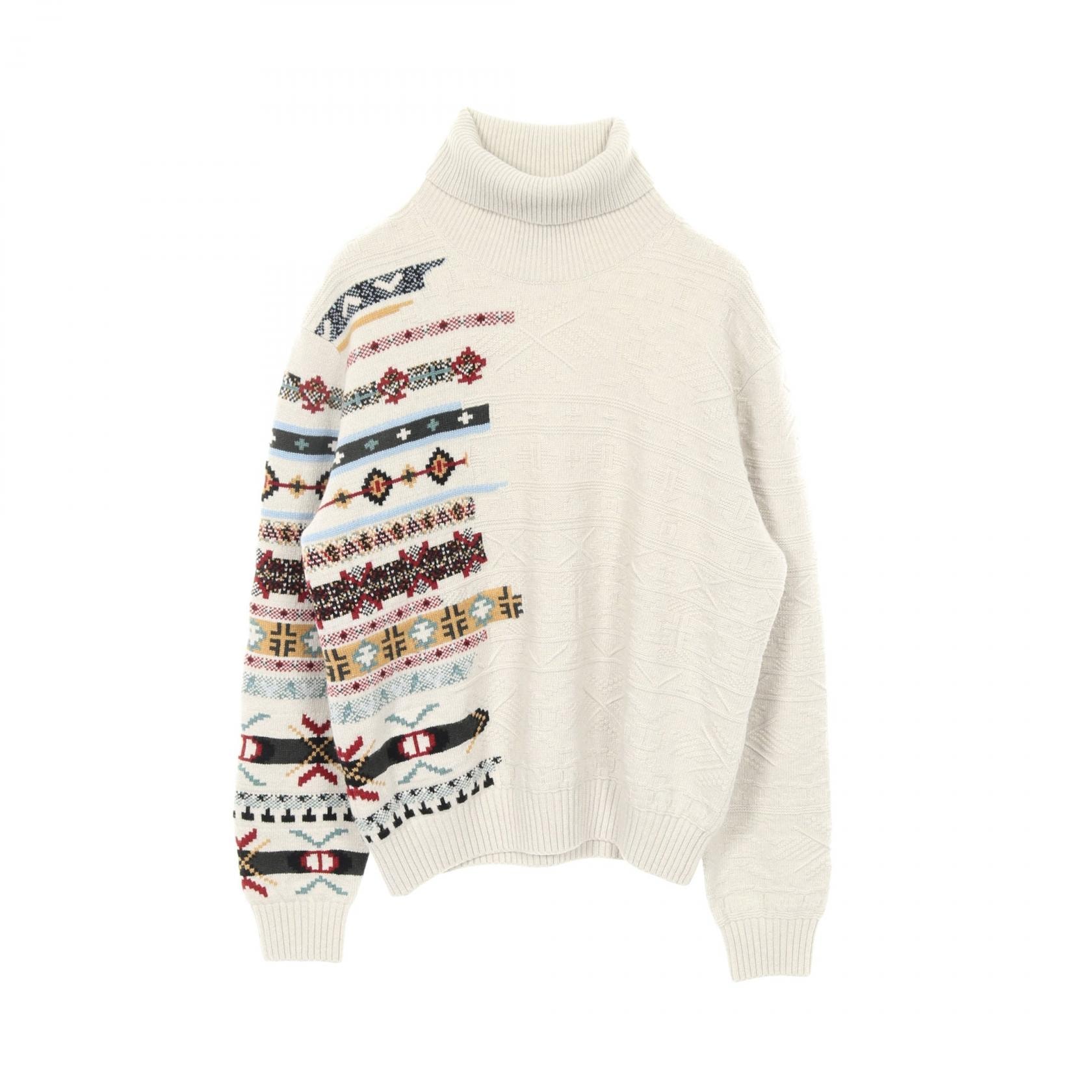 エルメス HERMES ニット 衣料品 トップス ウール カシミヤ メンズ グレー系 / マルチカラー 【中古】