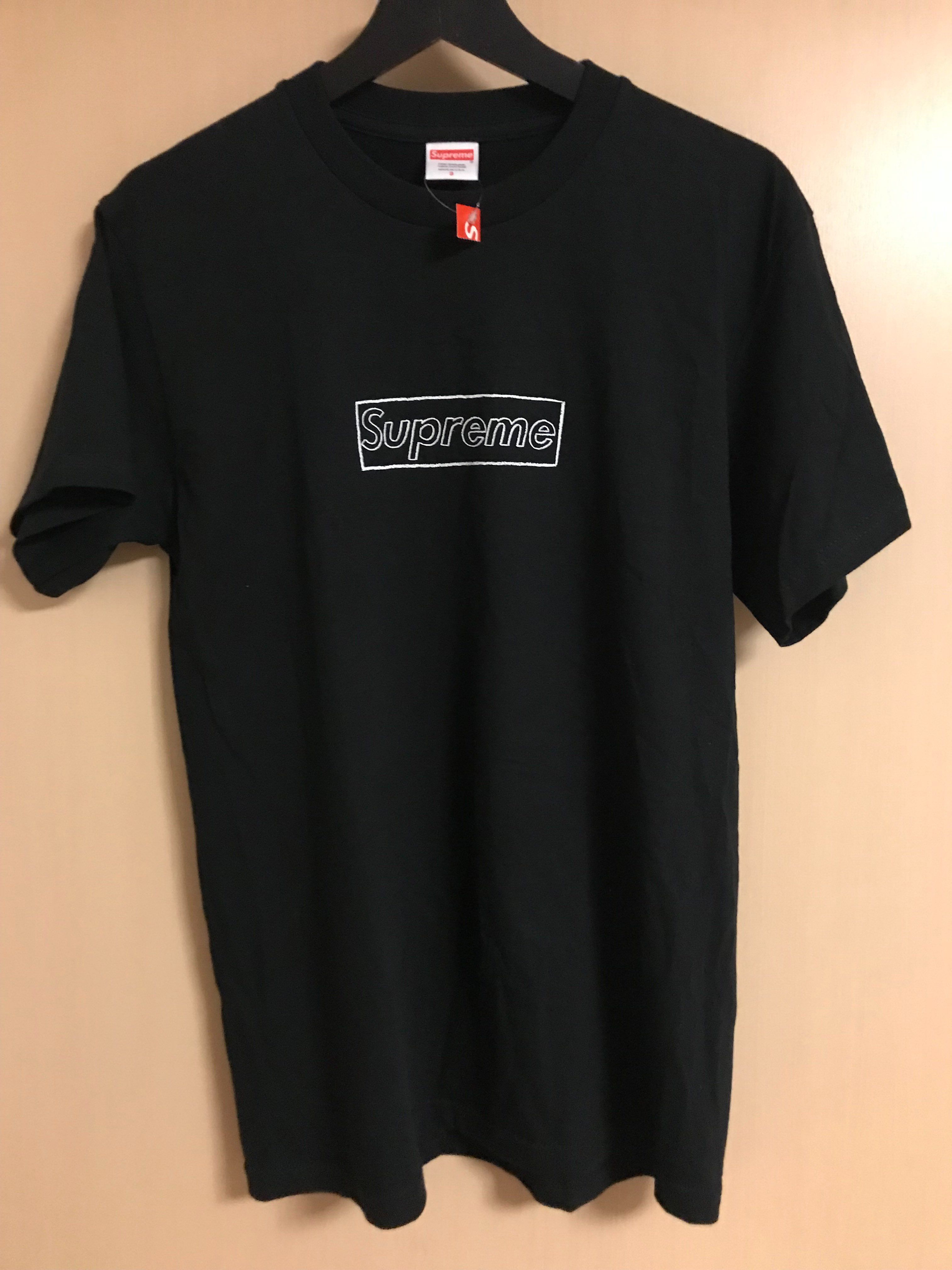 Supreme KAWS Chalk Logo Tee "Black"