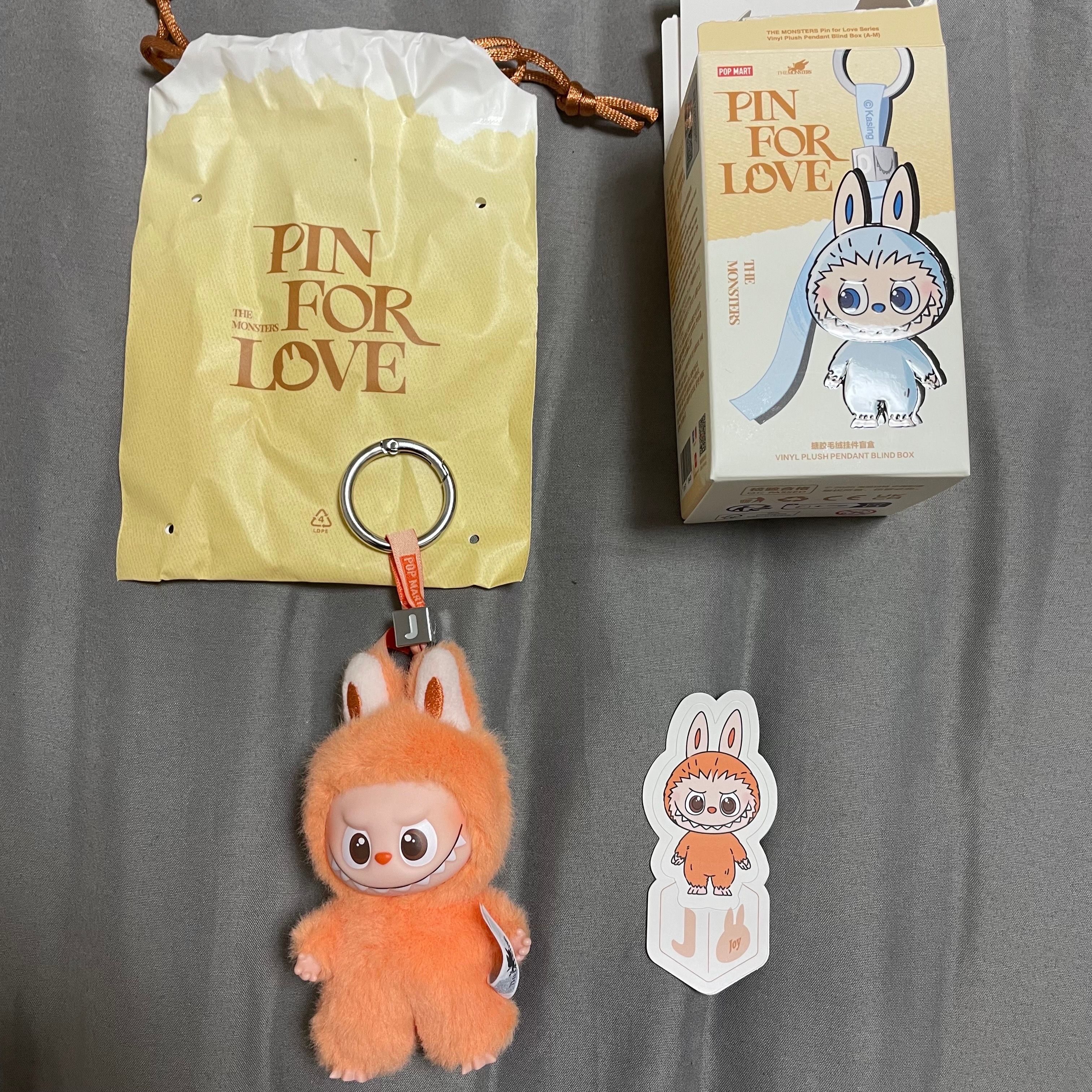 POP MART THE MONSTERS (LABUBU) Pin for Love Series-Vinyl Plush Pendant (A-M) J