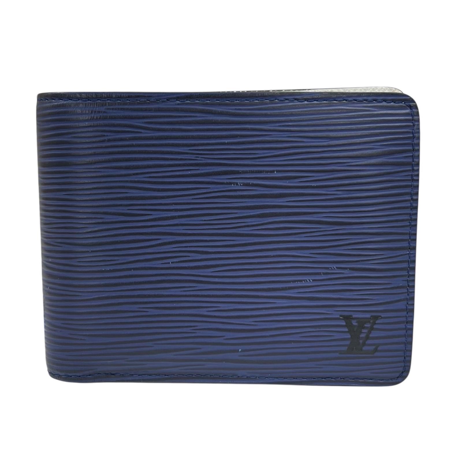 美品 LOUIS VUITTON ルイ・ヴィトン ポルトフォイユ・ミュルティプル M81369 二つ折り財布 エピレザー ネイビー レディース【中古】