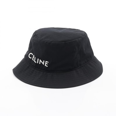 セリーヌ CELINE ハット 帽子 コットン メンズ レディース ブラック系 【中古】