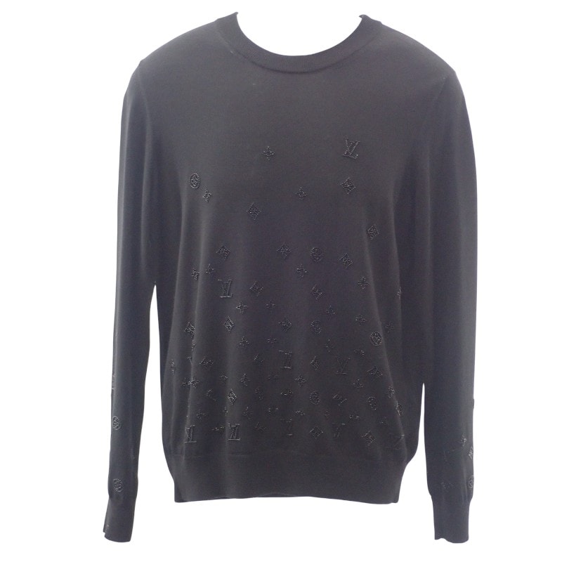 ルイヴィトン イブニングクルーネック L 黒 メンズ【中古】【Aランク】