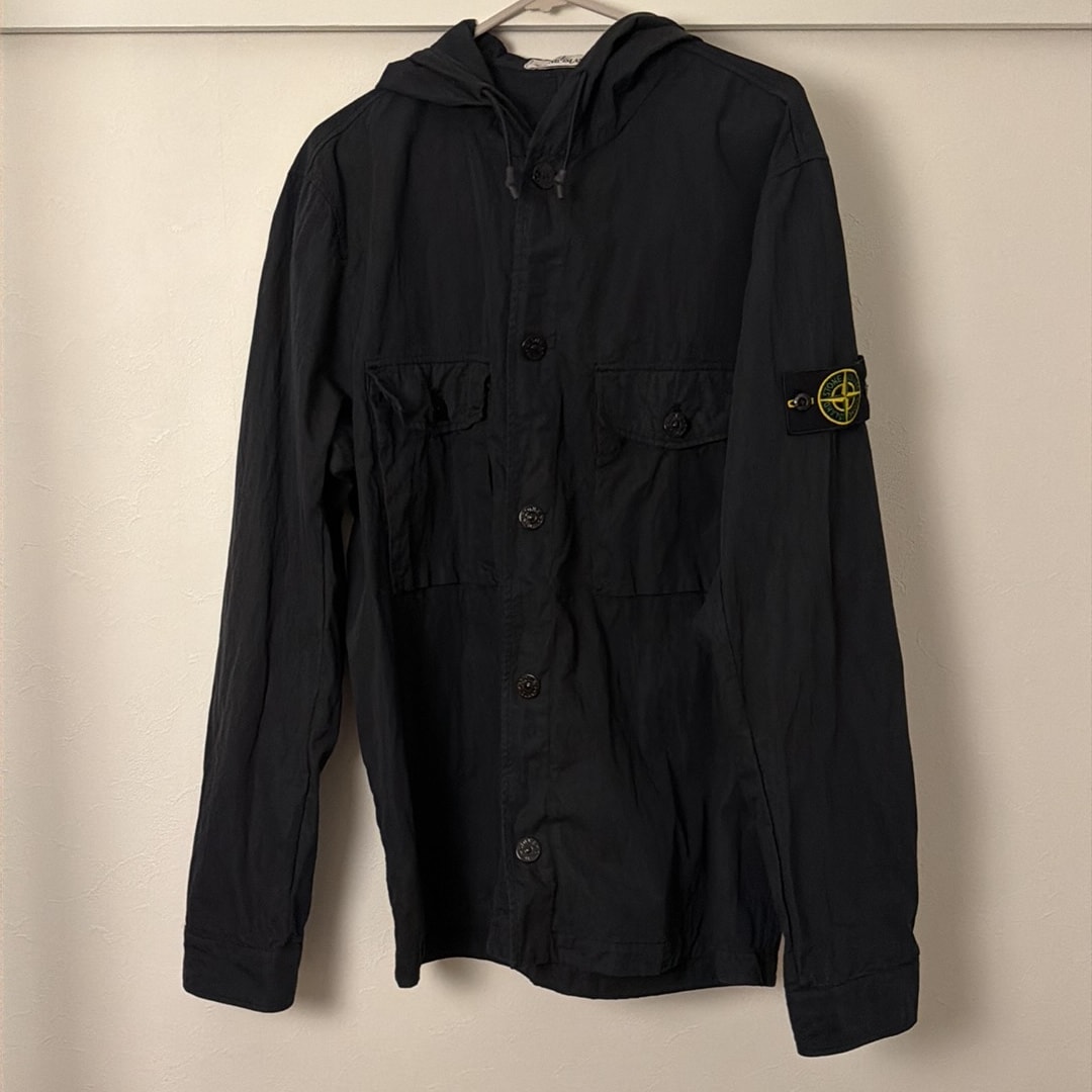 Stone Island 12408 Garment Dyed Hooded Button Overshirt - 20SS "Black"