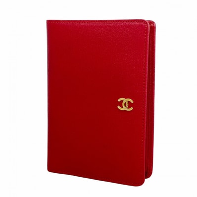 【6ec2826-k】シャネル 財布 レザー レッド ゴールド金具【中古】レディース