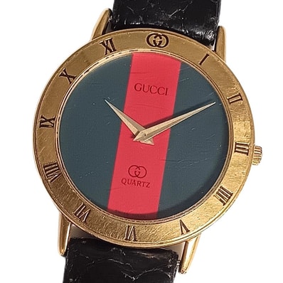 GUCCI グッチ シェリーライン クォーツ メンズ ベルト社外 腕時計 C1277