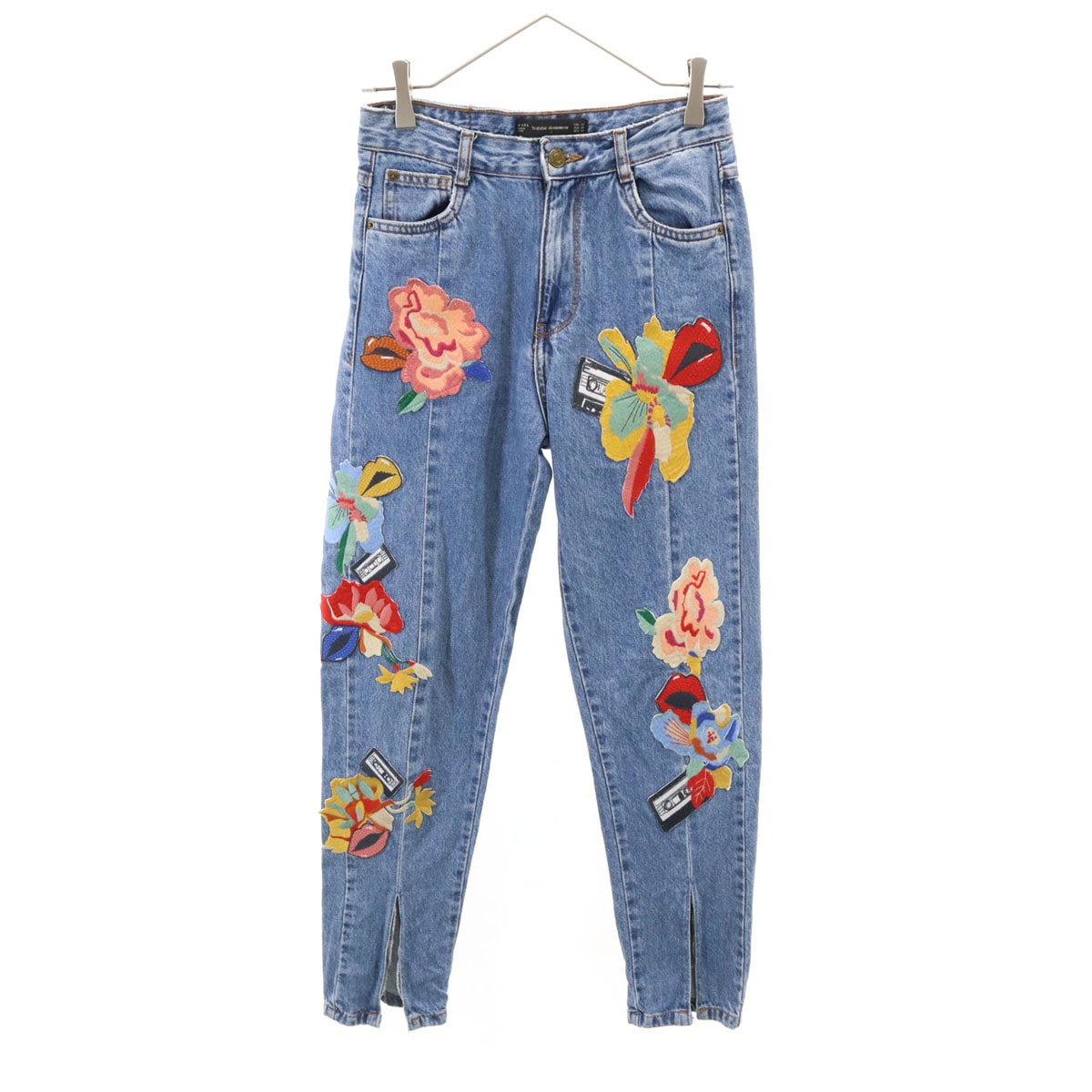 ZARA ザラ テーパードデニムパンツ 32 ブルー ジーンズ