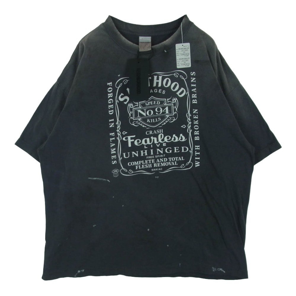 SAINT MICHAEL セントマイケル 25SS SM-HR3-0000-C70 NEIGHBORHOOD S/S TEE ネイバーフッド クルーネック 半袖 Tシャツ カットソー ダークグレー系 XXL【中古】