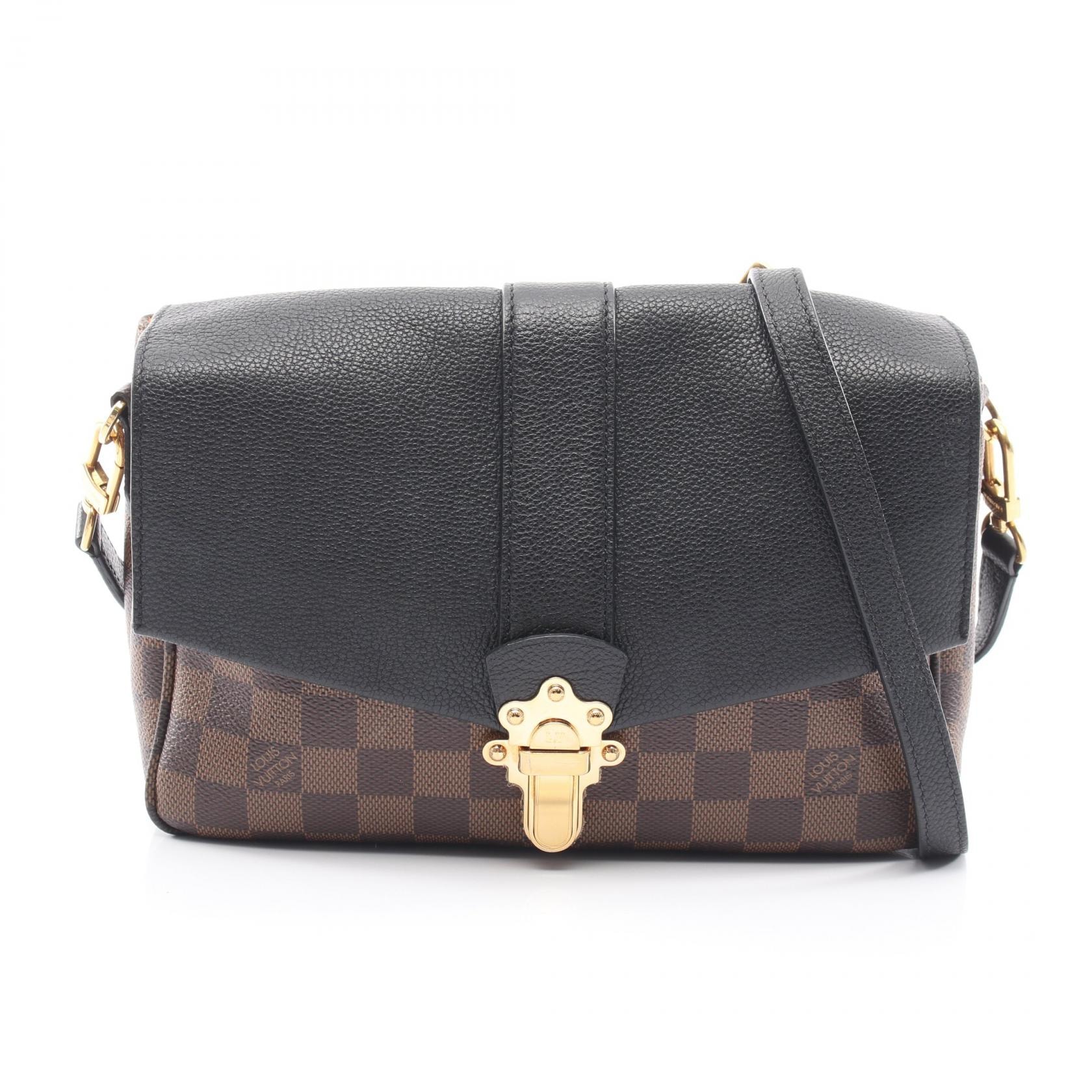 ルイ・ヴィトン LOUIS VUITTON クラプトン ショルダーバッグ バッグ PVCコーティングキャンバス レザー ダミエ エベヌ レディース ブラウン系 / ブラック系 / ノワール N44243 【中古】