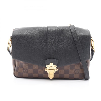 ルイ・ヴィトン LOUIS VUITTON クラプトン ショルダーバッグ バッグ PVCコーティングキャンバス レザー ダミエ エベヌ レディース ブラウン系 / ブラック系 / ノワール N44243 【中古】