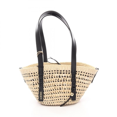 ロエベ LOEWE Paula's Ibiza ブレイドバスケットバッグ スモール トートバッグ バッグ レザー ラフィア レディース ベージュ系 / ブラック系 ASCPIBSX022165 【新品】