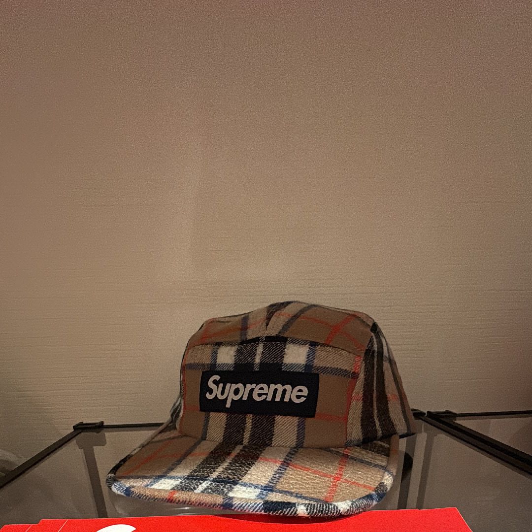 Supreme Lochcarron Camp Cap "Tan Plaid"