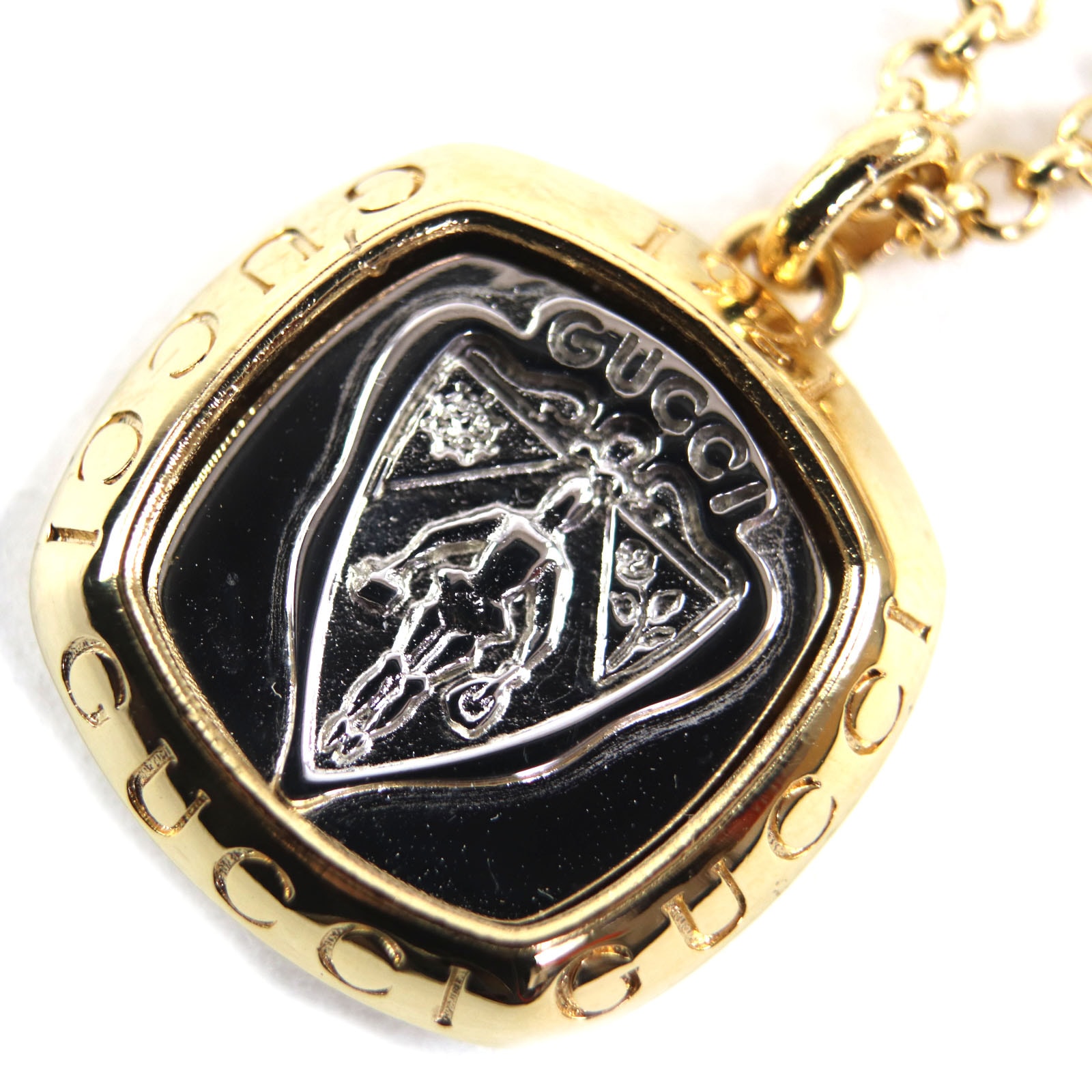 極美品 グッチ ネックレス ゴールド シルバー レディース