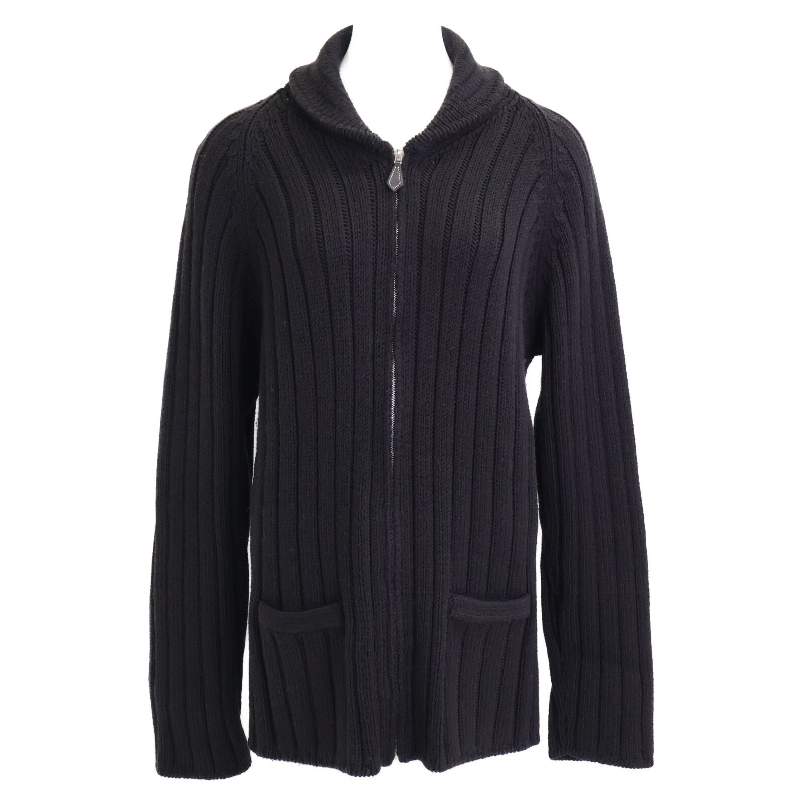 エルメス ウール ジップアップ ニット XL