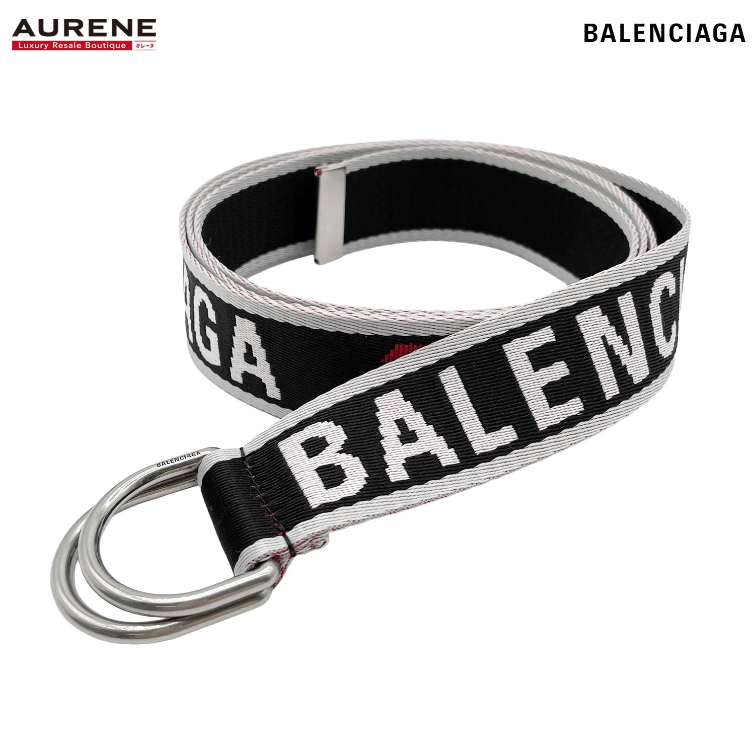 BALENCIAGA バレンシアガ ロゴ ウェビング Dリング ベルト
 ガチャベルト 703137210AA1063 ポリエステル OS ブラック メンズ
 【中古】