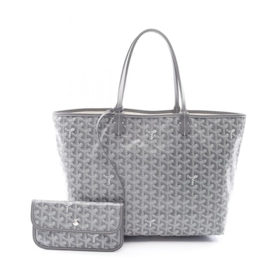 ゴヤール GOYARD サンルイPM トートバッグ バッグ PVCコーティングキャンバス レザー レディース グレー系 【中古】