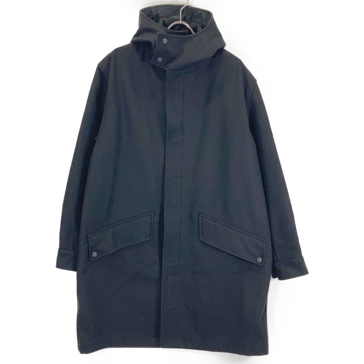シーピーカンパニー 00's 31184853 ブラック ウールナイロン オーバーサイズフーディコート S