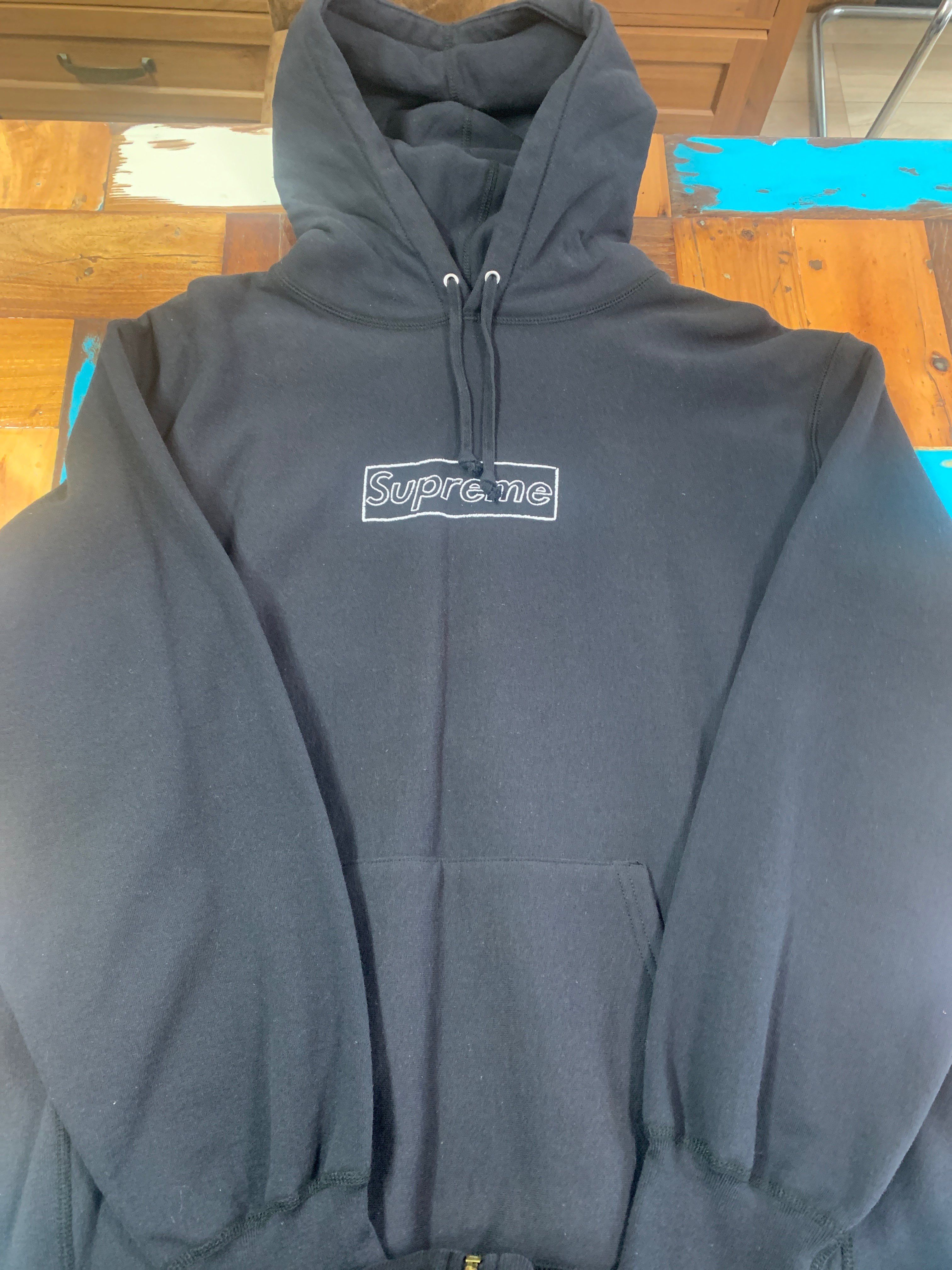 Supreme KAWS Chalk Logo Hooded Sweatshirt "Black"(2021)