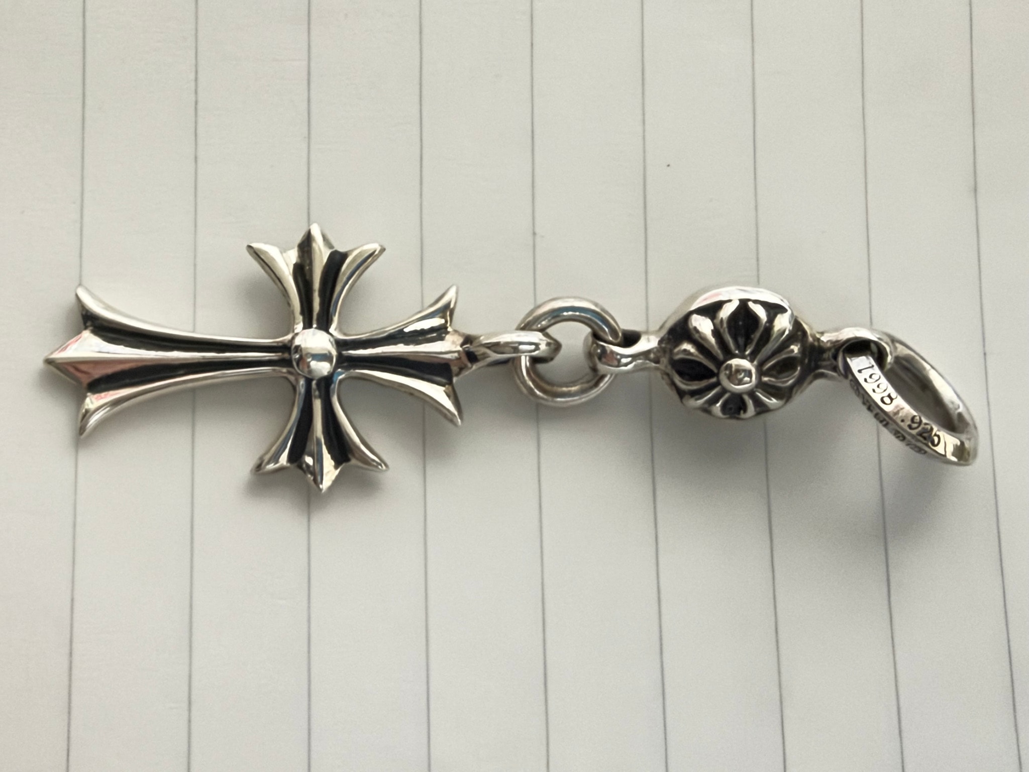 Chrome Hearts 1 Ball Tiny CH Cross Charm "Silver"