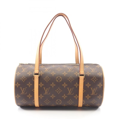 ルイ・ヴィトン LOUIS VUITTON パピヨン30 ハンドバッグ バッグ PVCコーティングキャンバス レザー モノグラム レディース ブラウン系 M51385 【中古】