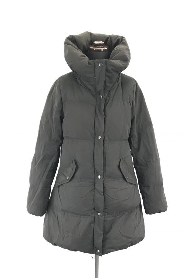 BEAMS★フルダブルジップ/高比率90%ダウンコート/アウター【Women's size-0/S/黒】ボリュームカラー/ビームスハート◆BC16L