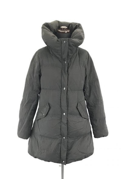 BEAMS★フルダブルジップ/高比率90%ダウンコート/アウター【Women's size-0/S/黒】ボリュームカラー/ビームスハート◆BC16L