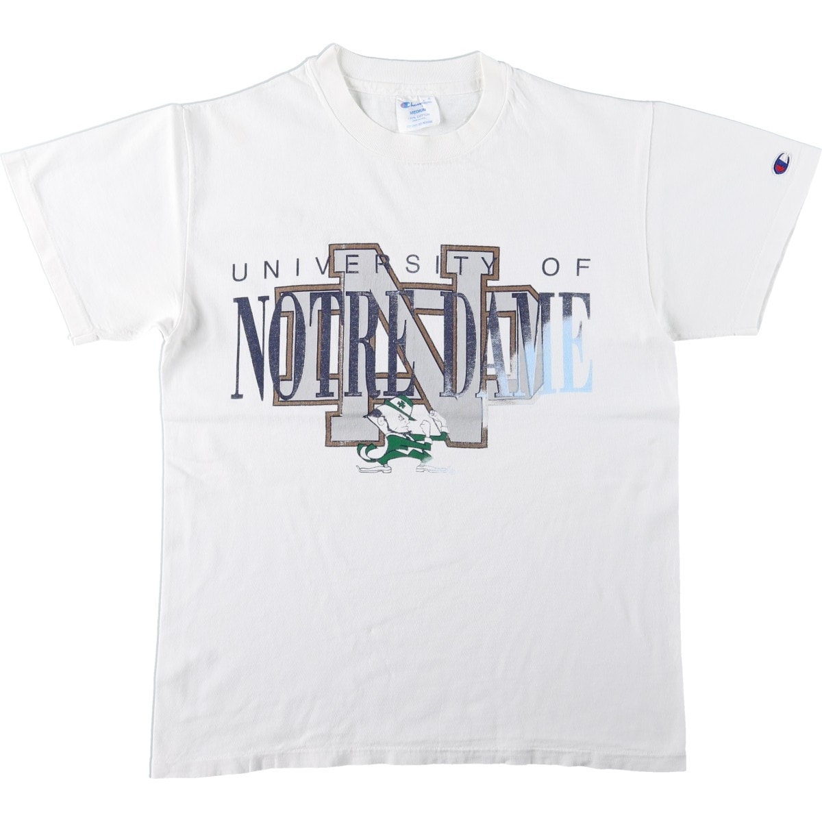古着 90年代 チャンピオン Champion FIGHTIN' IRISH ノートルダム大学 ファイティングアイリッシュ カレッジTシャツ USA製 メンズM相当 ヴィンテージ/eaa661214