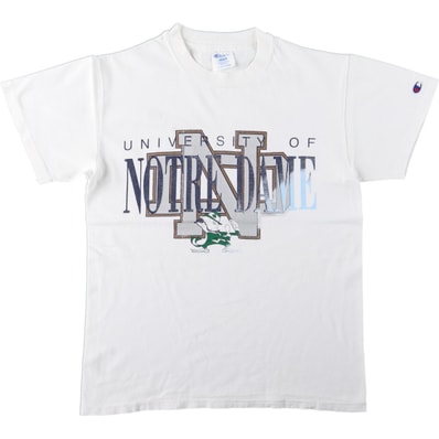 古着 90年代 チャンピオン Champion FIGHTIN' IRISH ノートルダム大学 ファイティングアイリッシュ カレッジTシャツ USA製 メンズM相当 ヴィンテージ/eaa661214