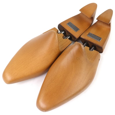 美品 ベルルッティ ロゴ金具 ウッド シューツリー シューキーパー ブラウン 8