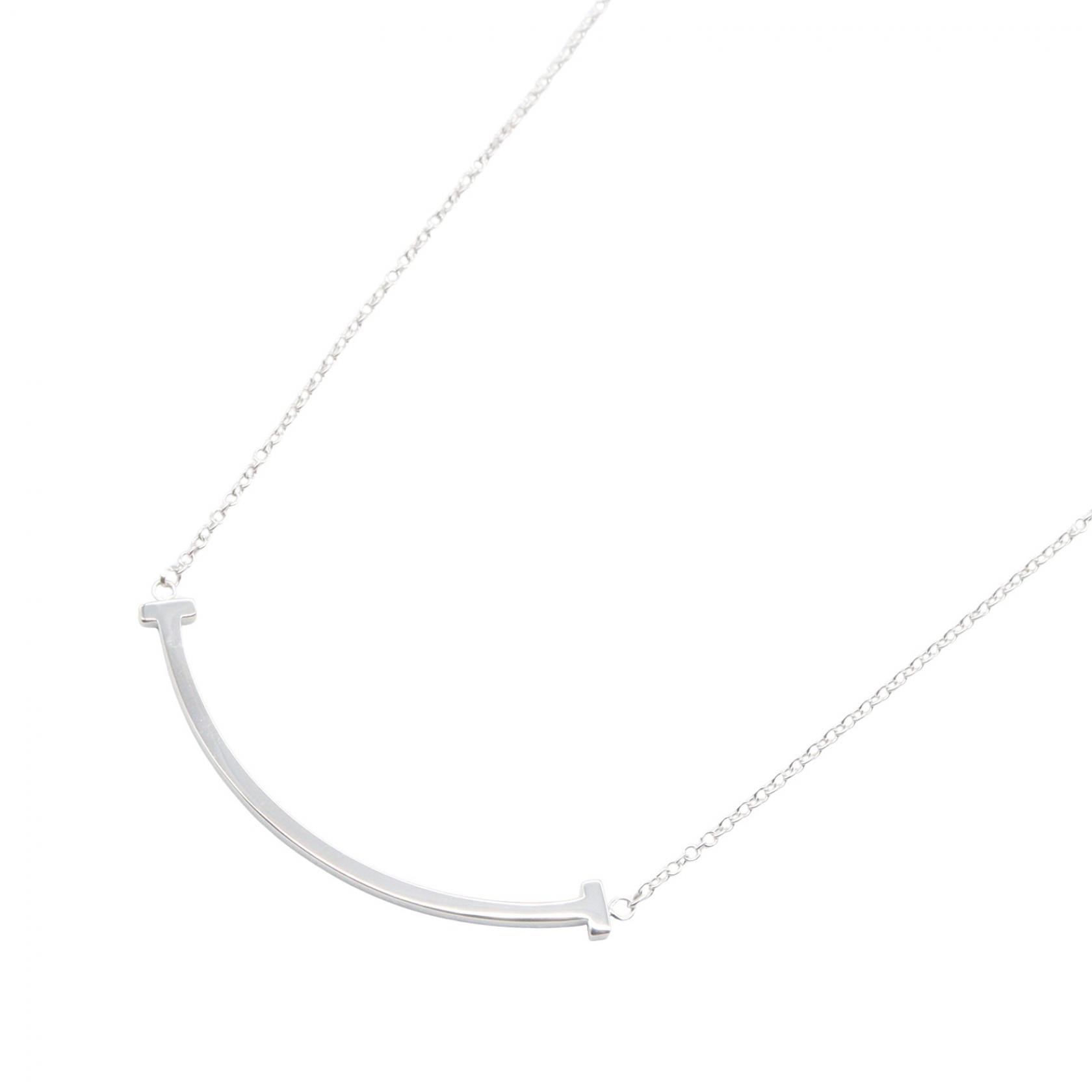 ティファニー TIFFANY&CO Tスマイル スモール ネックレス ネックレス ジュエリー K18WG(ホワイトゴールド) レディース シルバー系 【中古】